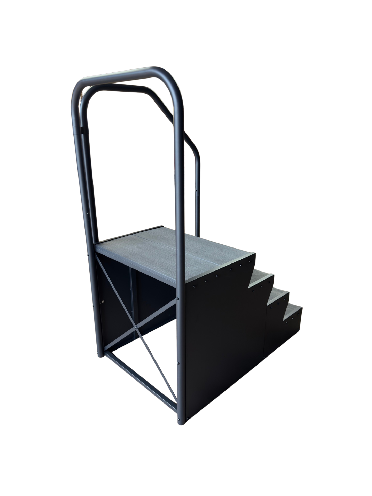 Alternative view of 4 Tier Swim Spa Steps with Handle – Dark Grey